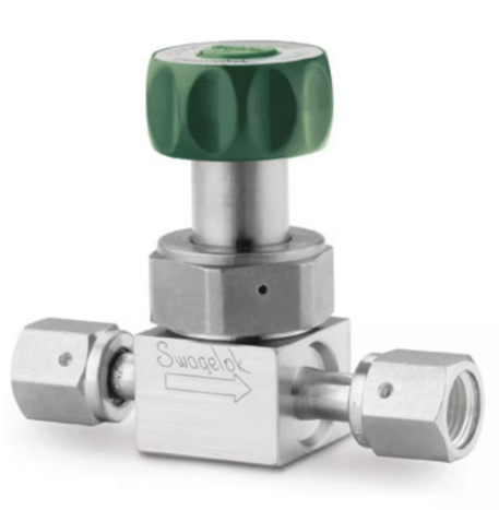 316L VAR UHP High-Flow Diaphragm-Sealed Valve, 1/2 in. Female Swagelok VCR Fitting, NO Act