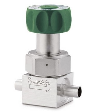316L VAR UHP High-Flow Diaphragm-Sealed Valve, 1/2 x 0.049 in. TBW, SC-01 Cleaned, Green R