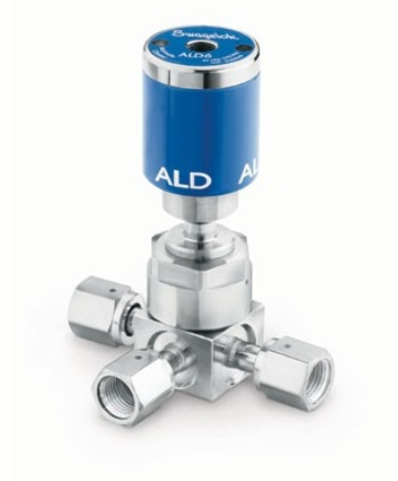 316L VIM-VAR ALD Valve, 3-Port, C Pattern, 1/4 in. Female VCR Fittings, SC-01, NC Thermal 