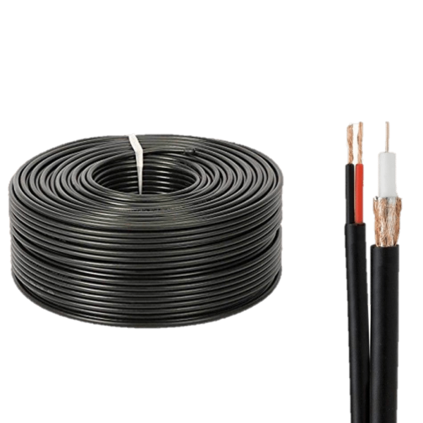 Cabo de CCTV Coaxial RG59 + Power Cable 100m