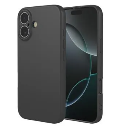 Capa de silicone à prova de choque para iPhone 17 - Preto
