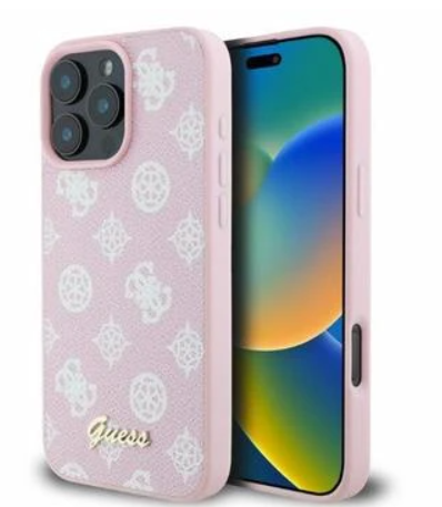 Capa Guess Peony Script para iPhone 16 Pro Max - Compatível com MagSafe