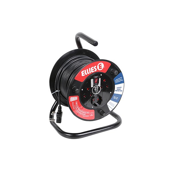 Carretel de extensão de 25 m de 3 vias com proteção contra sobretensão média