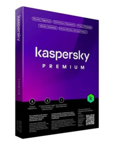 Kaspersky Premium ? 12 meses, 5 usuários (cópia física)