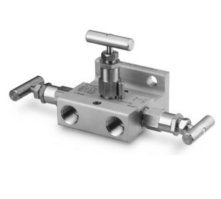 Manifold de 3 valvulas para instrumentacao em aco inoxidavel