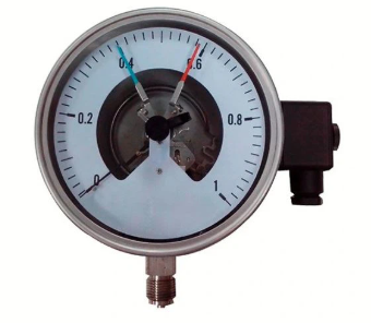 Manômetro de tubo de Bourdon com contatos de interruptor