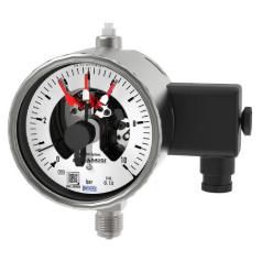 Manômetro de tubo de Bourdon com contatos de interruptor