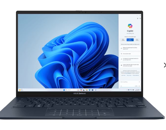 Notebook Asus Zenbook UX3405MA 14? OLED ? i7, 16 GB de RAM, SSD de 1 TB, Win 11 Home