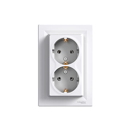 TOMADA 16A 2P+TTL DUPLA BRANCO ASFORA