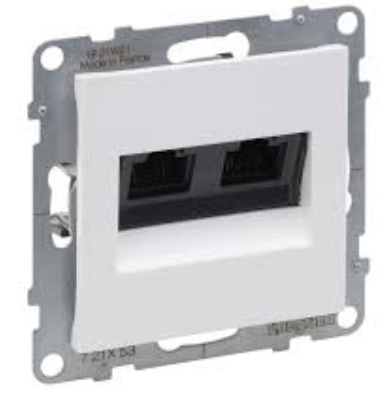 TOMADA RJ45 DUPLA CAT 6 UTP BRANCO ASFORA