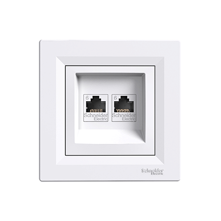 TOMADA RJ45 DUPLA CAT 6 UTP BRANCO ASFORA