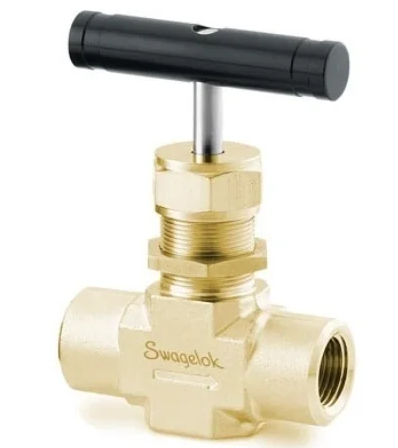 Válvula de agulha de latão com tampa integral, 1,80 CV, haste reguladora ISO fêmea cônica 