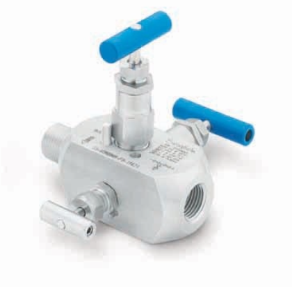 Válvula de bloqueio duplo e sangria para isolamento de instrumentação em aço inoxidável, m