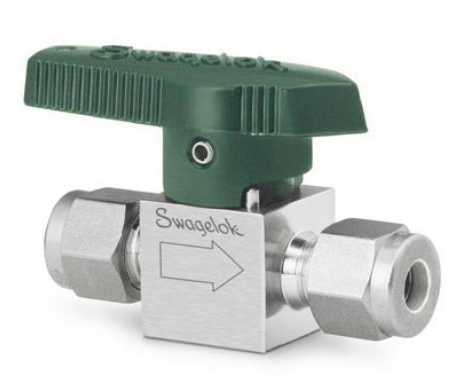 Válvula macho de instrumento de um quarto de volta em aço inoxidável, conexão de tubo Swag