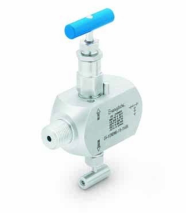 Válvula Manifold de Bloqueio e Purga, 2 vias, Corpo em Aço Inoxidável 316