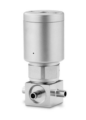 Válvula selada por diafragma de alta pressão 316L VIM/VAR UHP de 3 portas, caminho de flux