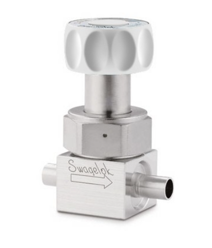 Válvula selada por diafragma de alto fluxo 316L VAR UHP, 3/8 x 0,035 pol. TBW, SC-11 limpa