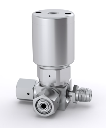 Válvula selada por diafragma de alto fluxo 316L VAR UHP, conexão fêmea Swagelok HVCR de 1/